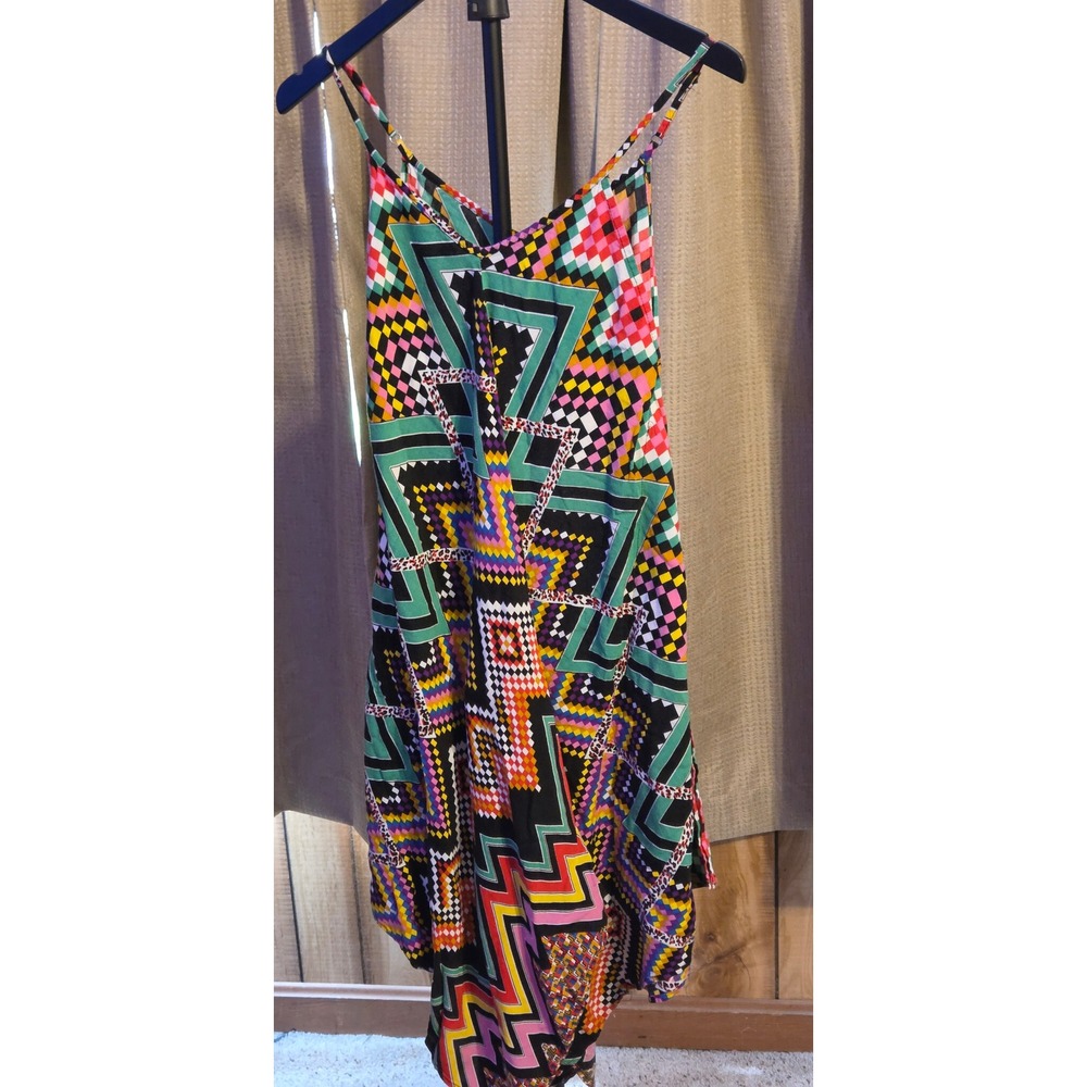 Speed Control New York Sleeveless High‎ Low Geometric Print Dress Women's Medium